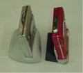 Shot of the MT770 (silver) and R909 (red), showing the relative thickness of each unit (yes, the Sharp is a little thinner) [photo courtesy of mdman.net]